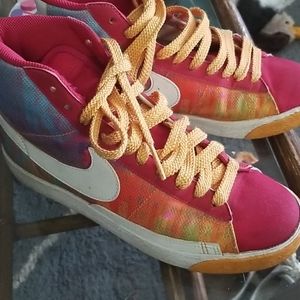 Nike Womens Hi Top Sneakers Sherbert Rainbow Pink
